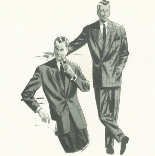 Double breasted suit Italian illustration2