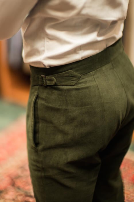 bespoke cotton trousers Calvo