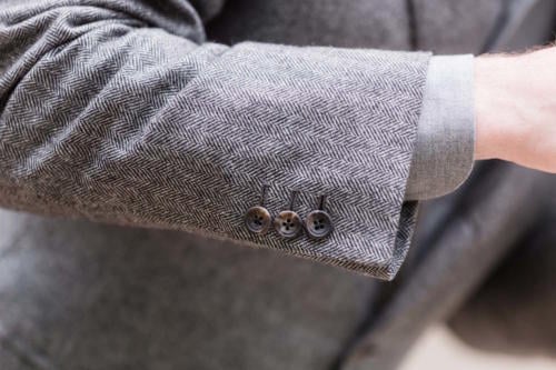 Caraceni bespoke cashmere jacket buttons