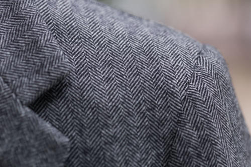 Caraceni bespoke cashmere jacket shoulder