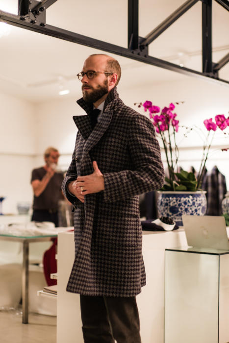 Stile Latino overcoat on Simon Crompton