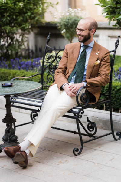 Brown Blazer with White Outfit | Hockerty