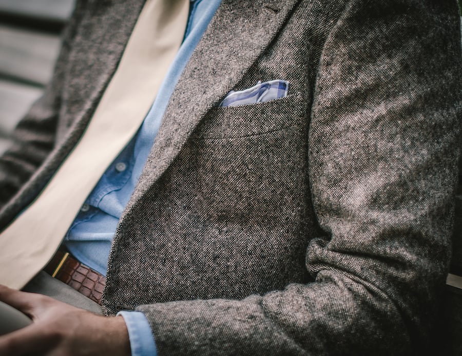 Rubinacci cashmere bespoke jacket and tie