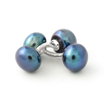 Peacock and Silver Cifflinks