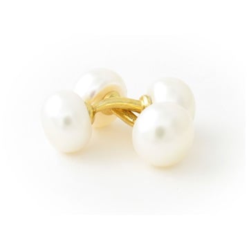 White and Gold Cufflinks