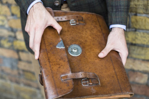 vintage folio case leather