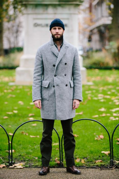 Stile Latino grey double breasted overcoat