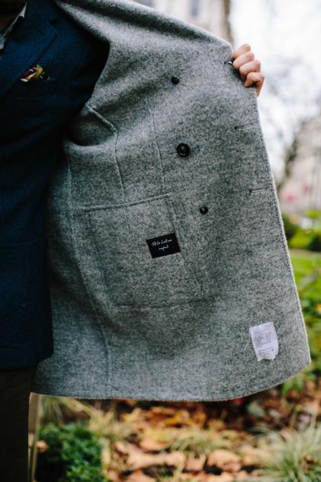 unlined grey overcoat