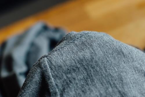 Friday polo shirt grey hand sewn detail