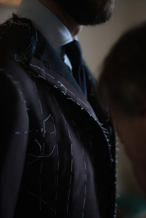 Sartoria Dalcuore Naples suit fitting basted