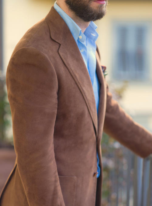 Cifonelli bespoke suede jacket Profile