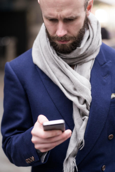 Double breasted flannel suit