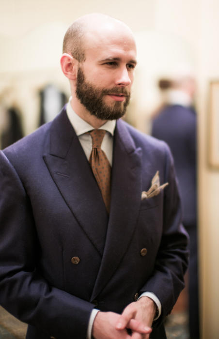 Double breasted flannel suit deals