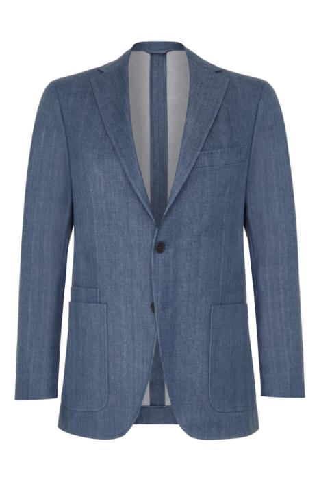 Drakes Single-Breasted Indigo Cotton Jacket