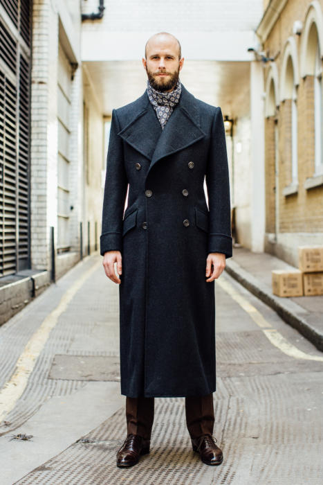 Edward Sexton bespoke overcoat front