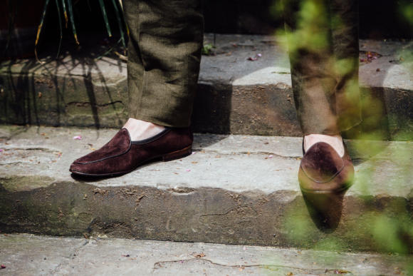 Allan Baudoin Sagan brown belgian loafer