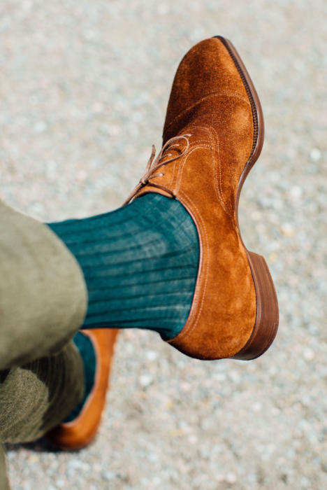 Bespoke suede tobacco shoes