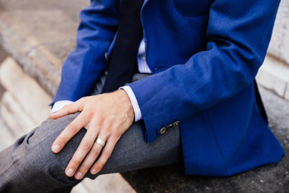 anderson and sheppard blue linen jacket