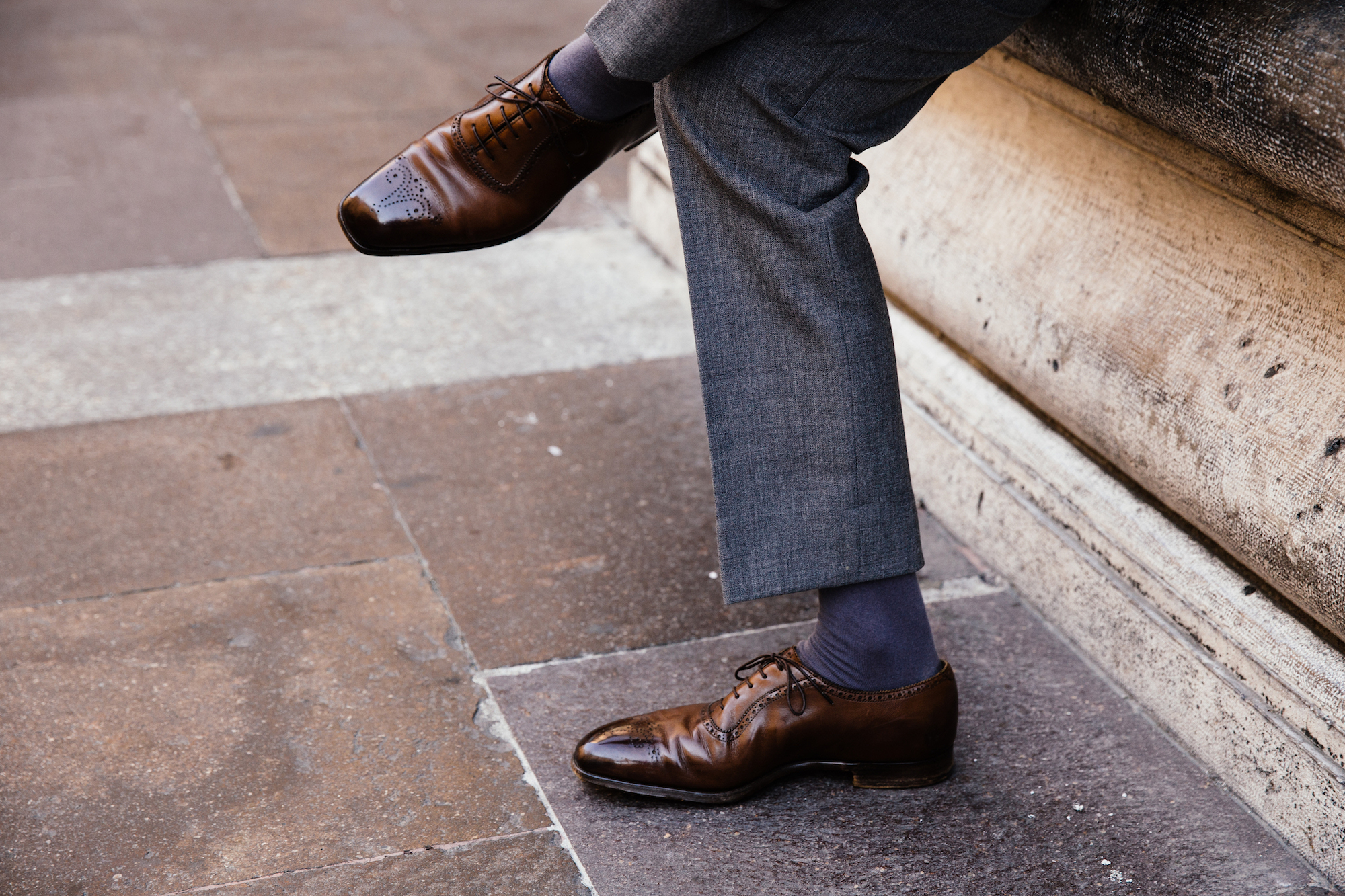 business casual with brown shoes