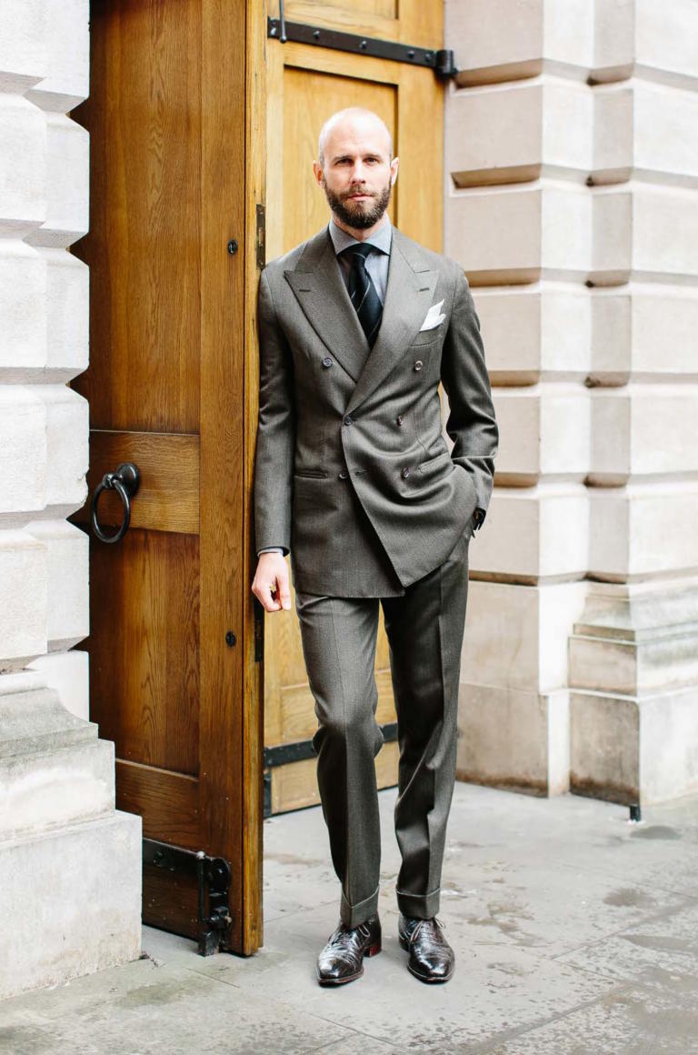 Olive covert-cloth suit, from Sartoria Vergallo – Permanent Style