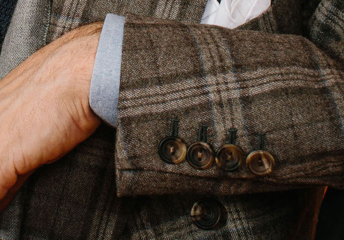 Multi-Hued Gray Blue Brown Genuine Horn Suit and Coat Buttons