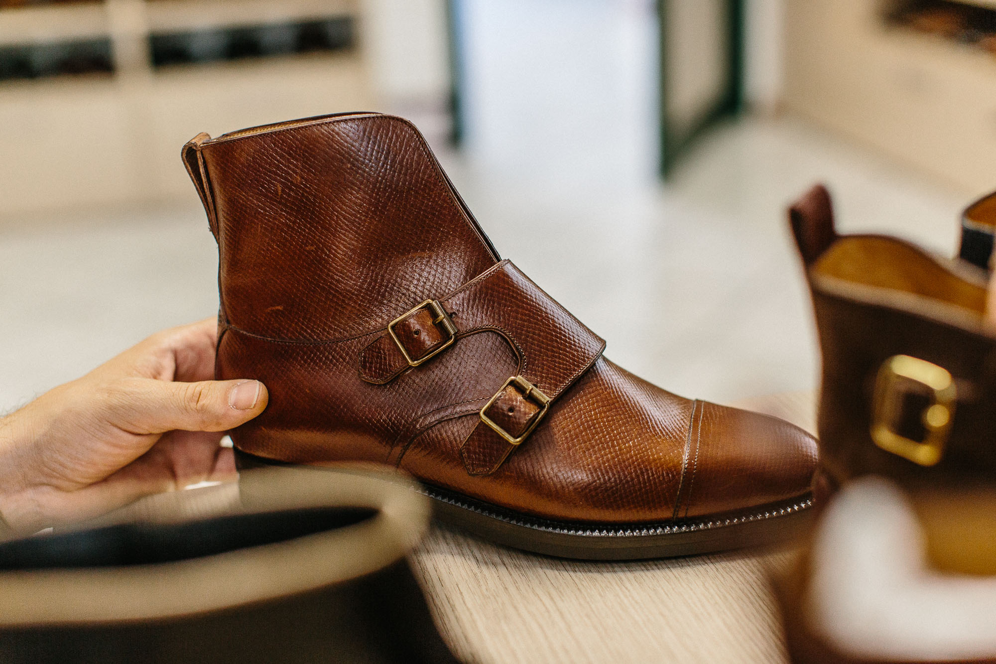 Enzo Bonafe hand welted shoes factory visit Permanent Style
