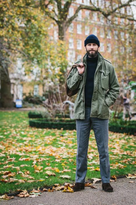 Field jacket, rollneck and flannels – Permanent Style