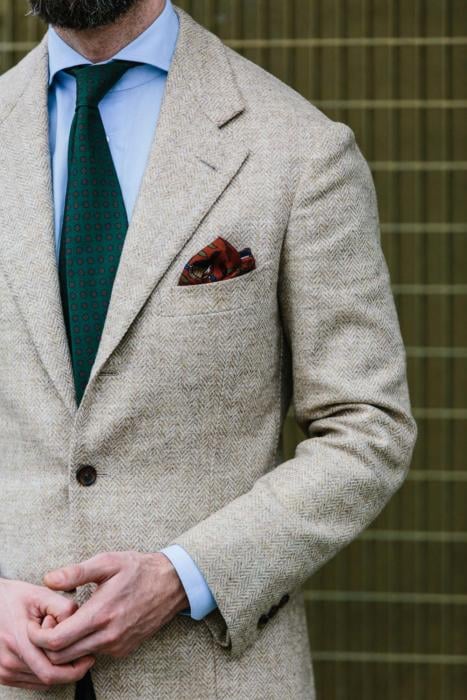 Excellent Quality & Reviews Wool Skinny Tie UK. Vintage Green Mens Tweed 