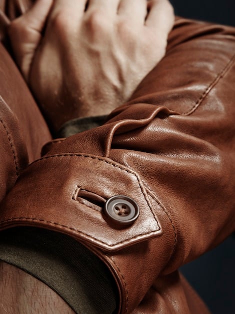 Vintage Men's  Brown Leather Popper Cowboy Western Biker Casual Vest Waistcoat Chest Sz 46