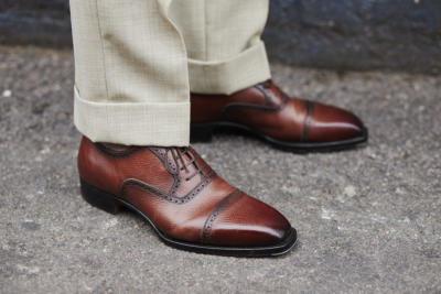 Blue Bespoke shoes from Stefano Bemer Value bespoke Permanent Style