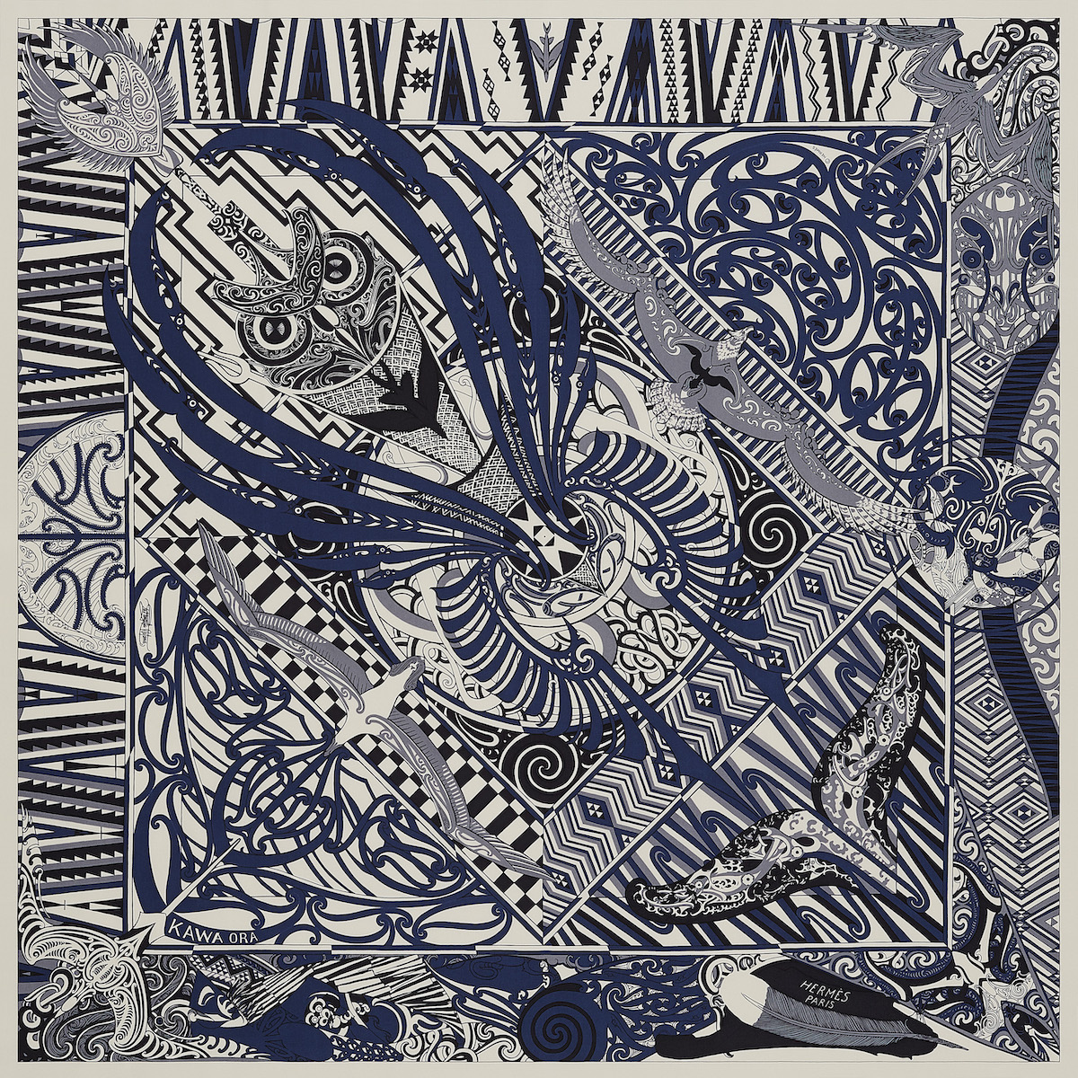 An Hermes silk scarf with all navy – Permanent Style