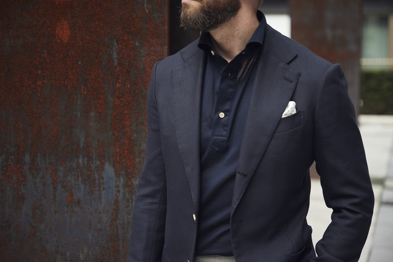 polo shirt with coat