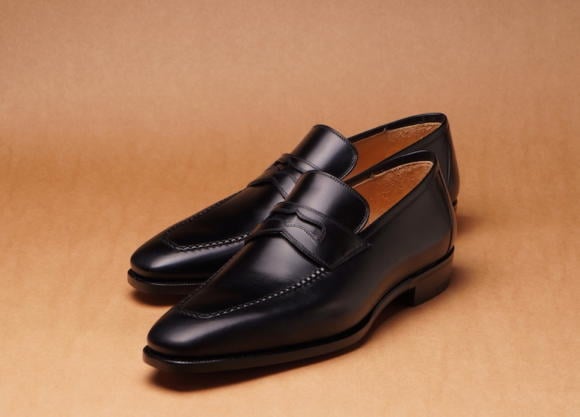 Men's Dress/Casual Slip-on Leather Shoes Navy Charles Stone Penny Loafer 