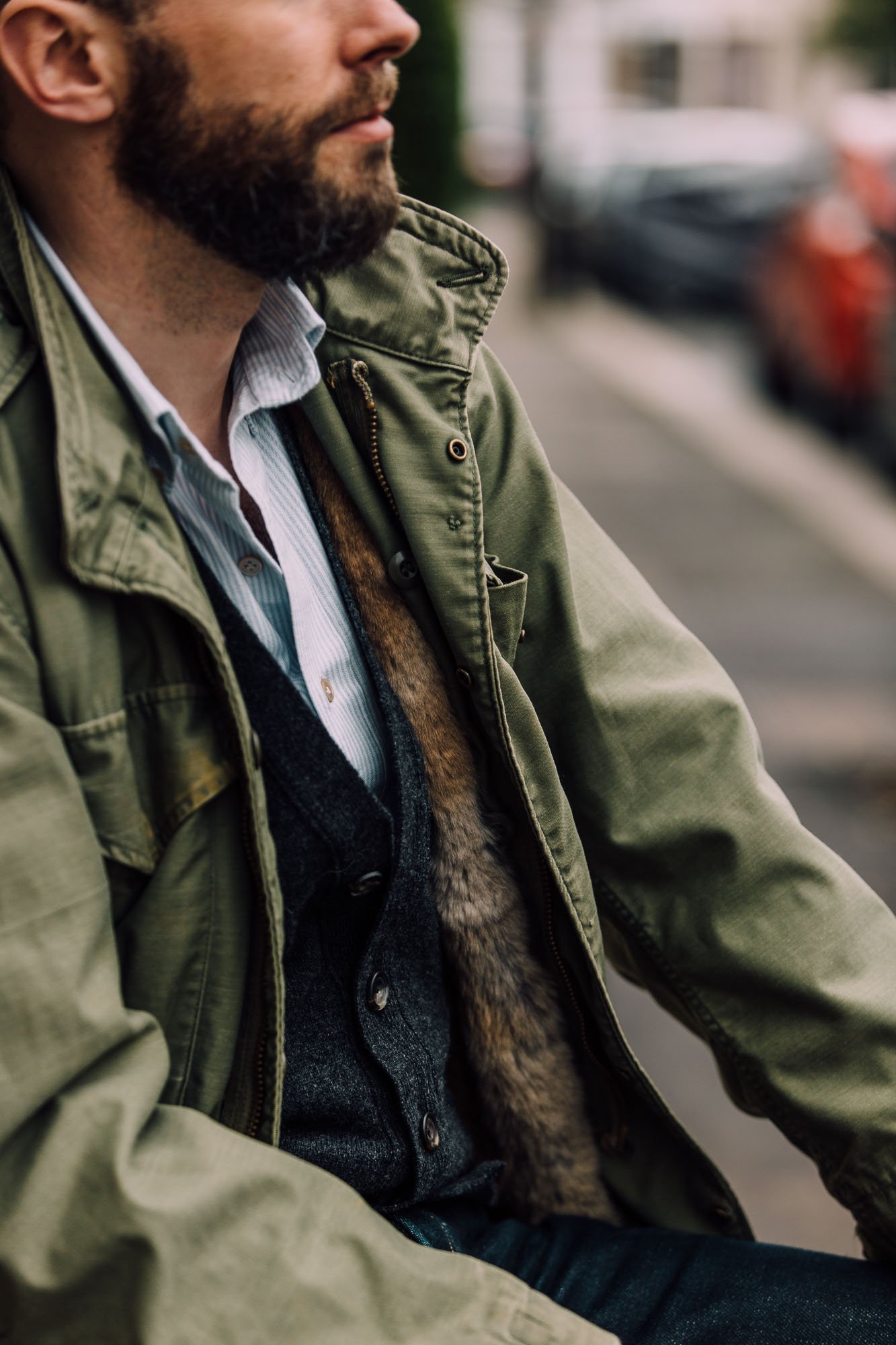Nanquan Men Slim Fit Faux Fur Lined Lapel Denim Jacket Coat Parkas Outerwear 