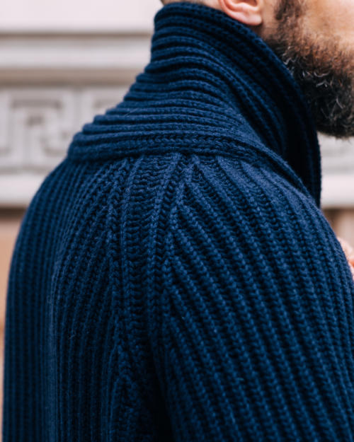 chunky shawl neck cardigan