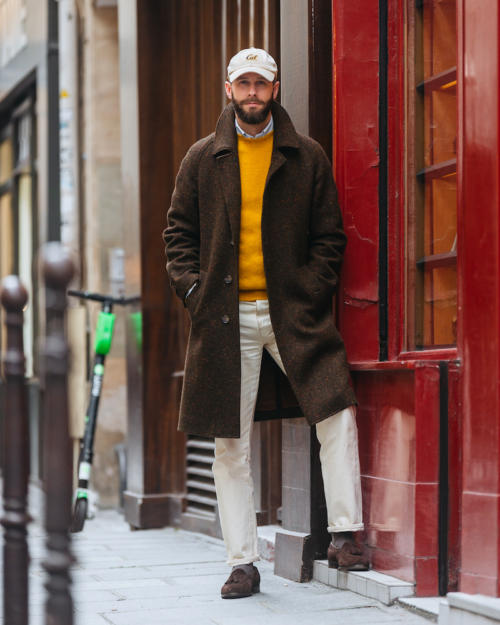 Mens white best sale jeans outfit winter