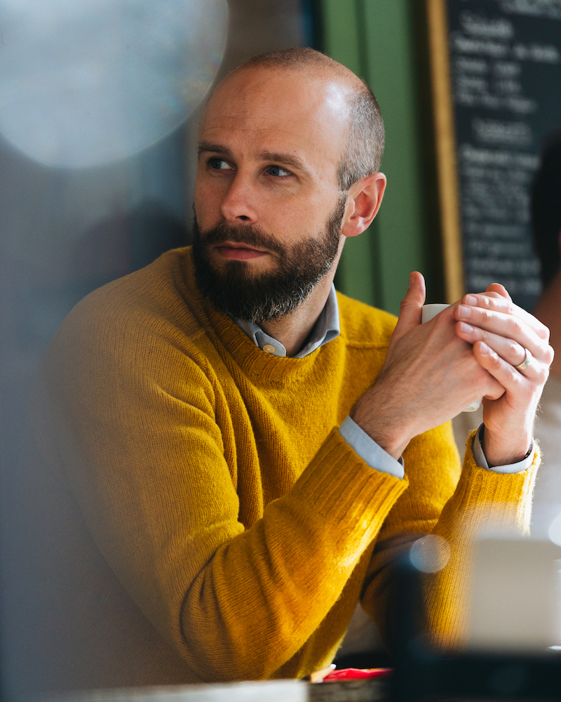 Shetland Striped Crew Neck Jumper - Orange/Green