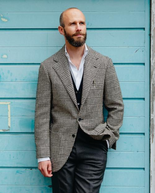 Madison Traditional-Fit Wool-Silk-Linen Check Hopsack Sport Coat