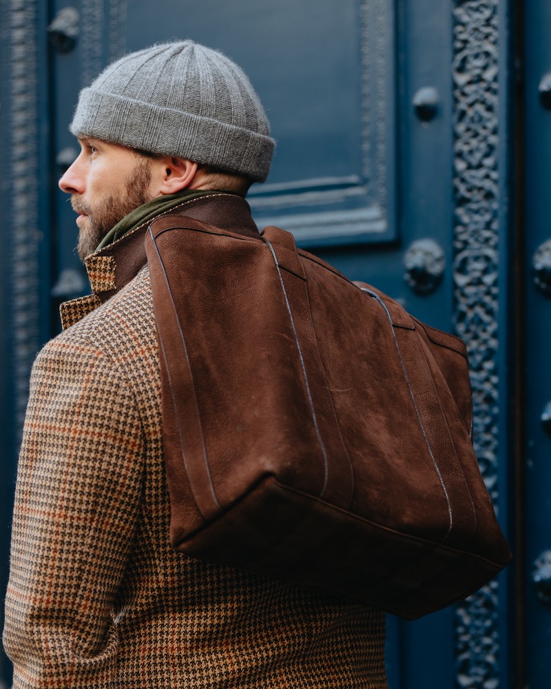 Tote Bag - Chestnut and Natural Leather