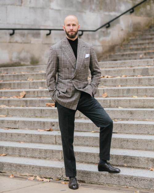 mock neck suit