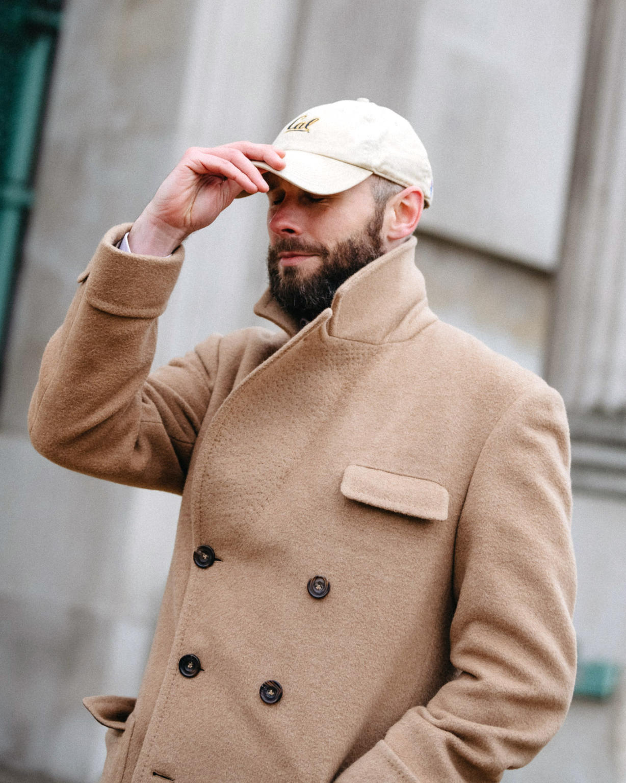 Polo Collar Belt Detail Mid-Length Coat