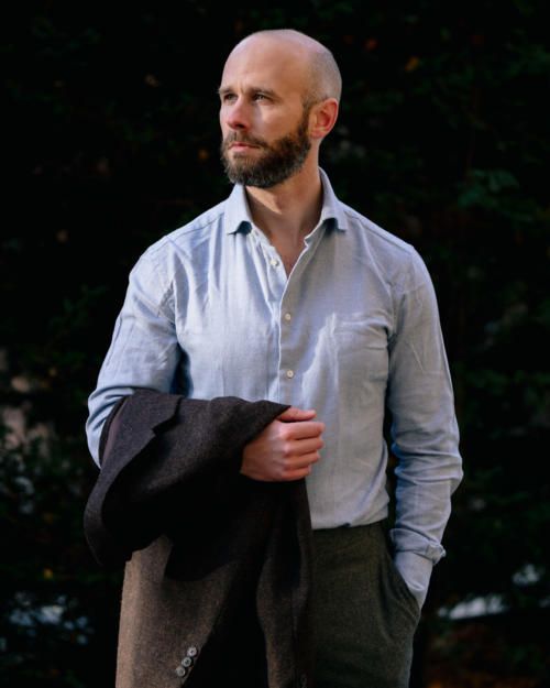 Jacket with deals button collar