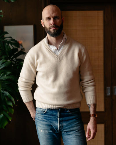 Cricket sweater with polo and jeans