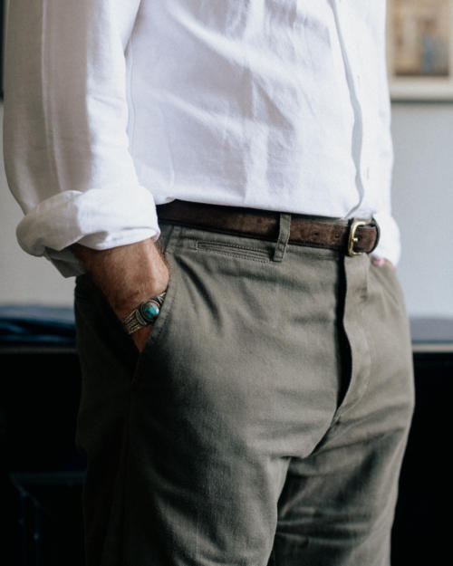 THE TAILORED TROUSER  Men's Cream Custom Linen High Waisted