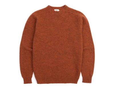 Shetland Striped Crew Neck Jumper - Orange/Green