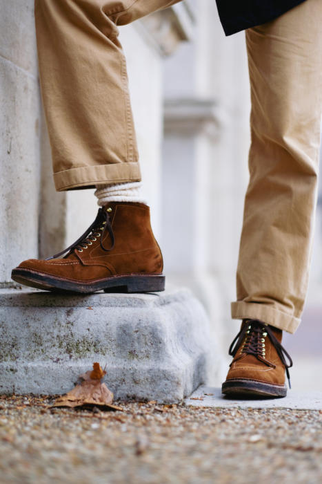 Men's Slim Leather Belt In Cognac Suede - Thursday Boot Company