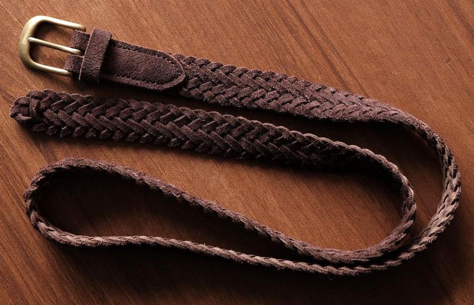 Plaited leather belts top