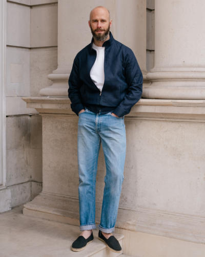 T-shirt and jeans and linen