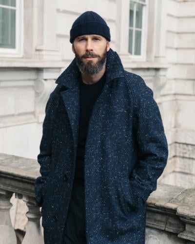 Navy donegal coat with navy 