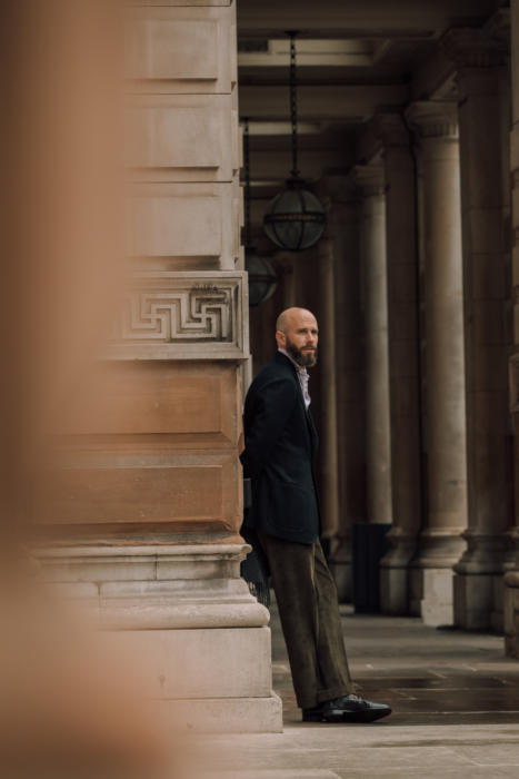 A Warm-But-Super-Smart Outfit of Pinstripe Coat and Stylish Accessories -  Not Dressed As Lamb